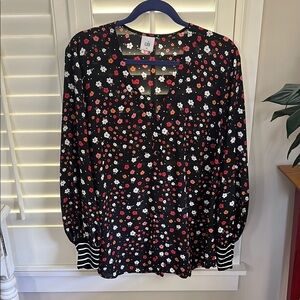 Cabi black floral CHEERFUL Blouse